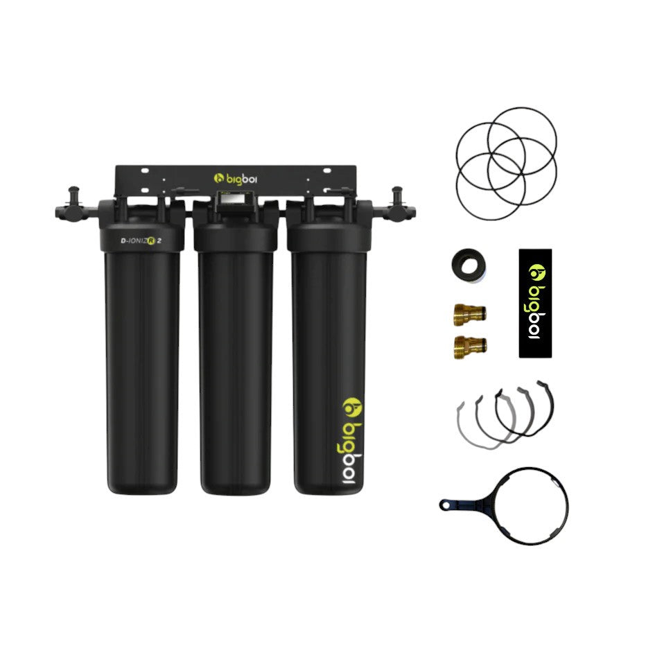 BigBoi D-IONIZR2 Water Filtration System 3 Filter with Built-in Bypass Valve