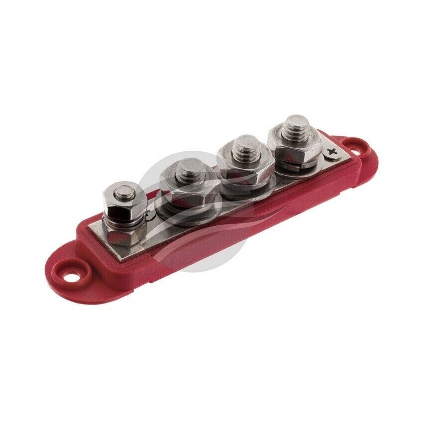 NEW 4 Point Base Busbar Red Max 210A 3/8 Terminal Post