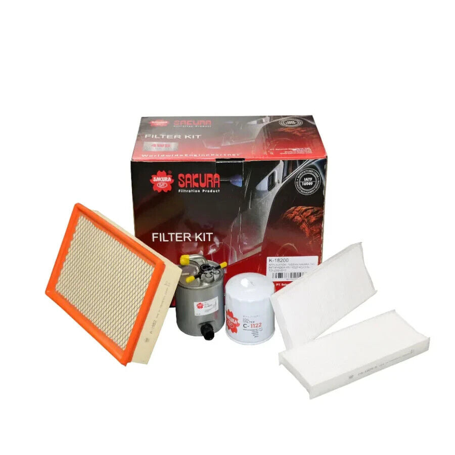 SERVICE FILTER KIT OIL AIR FUEL CABIN FOR NISSAN NAVARA D40 YD25DDTI 2.5L DIESEL
