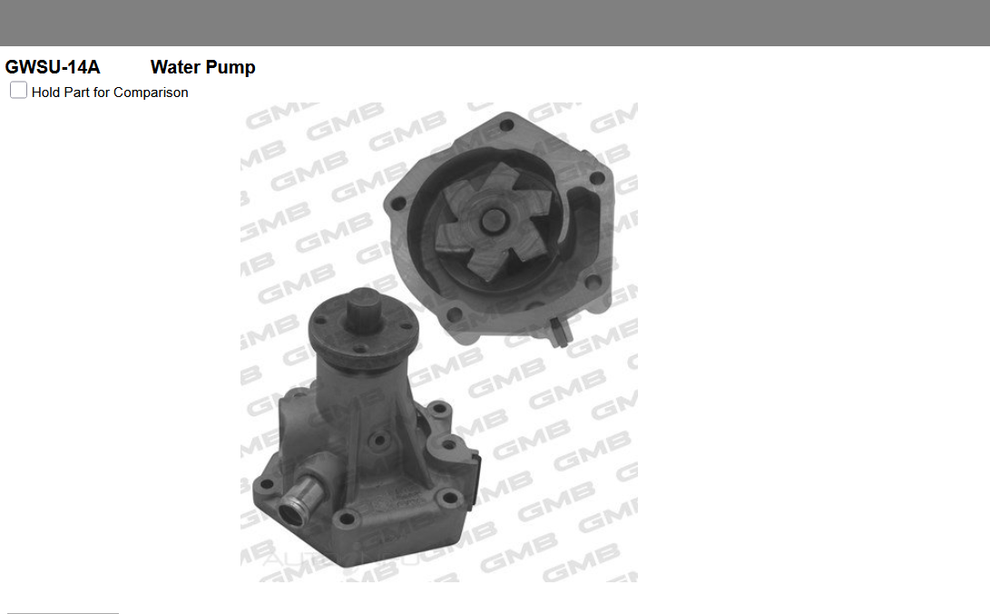 GENUINE GMB WATER PUMP+GASKET+SILICONE FOR Subaru Leone 1.8L 1800 Turbo 4WD