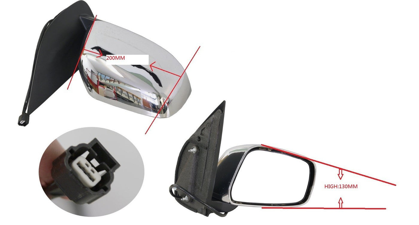 NEW RIGHT SIDE DOOR MIRROR FOR NISSAN NAVARA D40 12/2005-04/2015 CHROME