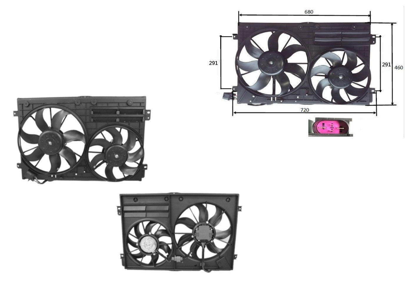 RADIATOR FAN ENGINE FAN FOR VOLKSWAGEN BEETLE 9C/1Y 10/2005-ON DISTANCE 291-MM