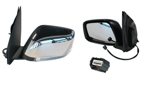 NEW LEFT SIDE DOOR MIRROR FOR NISSAN NAVARA D40 12/05-04/15 PUDDLE LIGHT HEATED