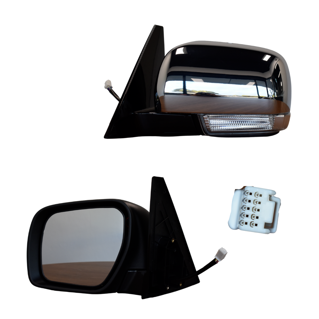 NEW LEFT SIDE DOOR MIRROR FOR MITSUBISHI PAJERO NS/NT/NW/NX CHROME 5-PIN