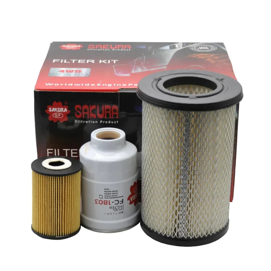 SERVICE FILTER KIT OIL AIR FUEL FOR NISSAN NAVARA D22 ZD30DDT 3.0L TURBO
