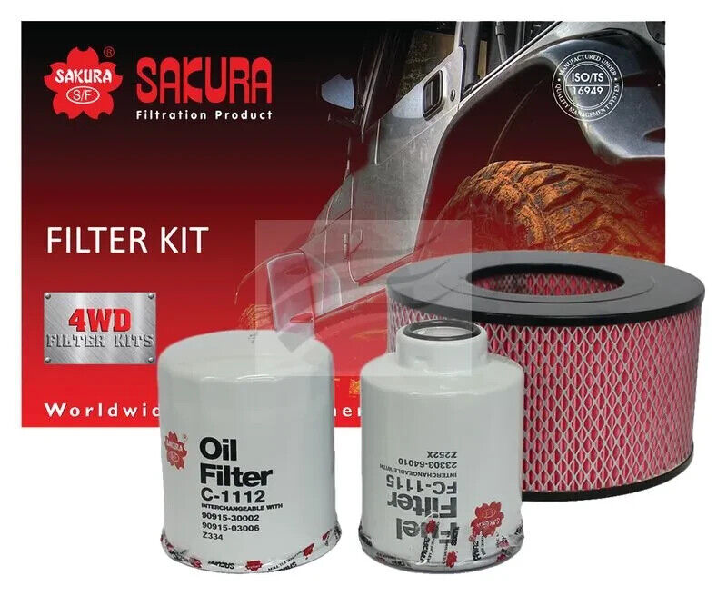 SERVICE FILTER KIT OIL AIR FUEL FPR TOYOTA HILUX LN147 LN167 LN169 LN172