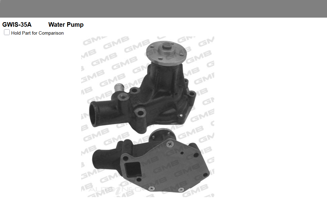 GENUINE GMB WATER PUMP+GASKET+SILICONE FOR Isuzu N (4th Generation) 3.9L