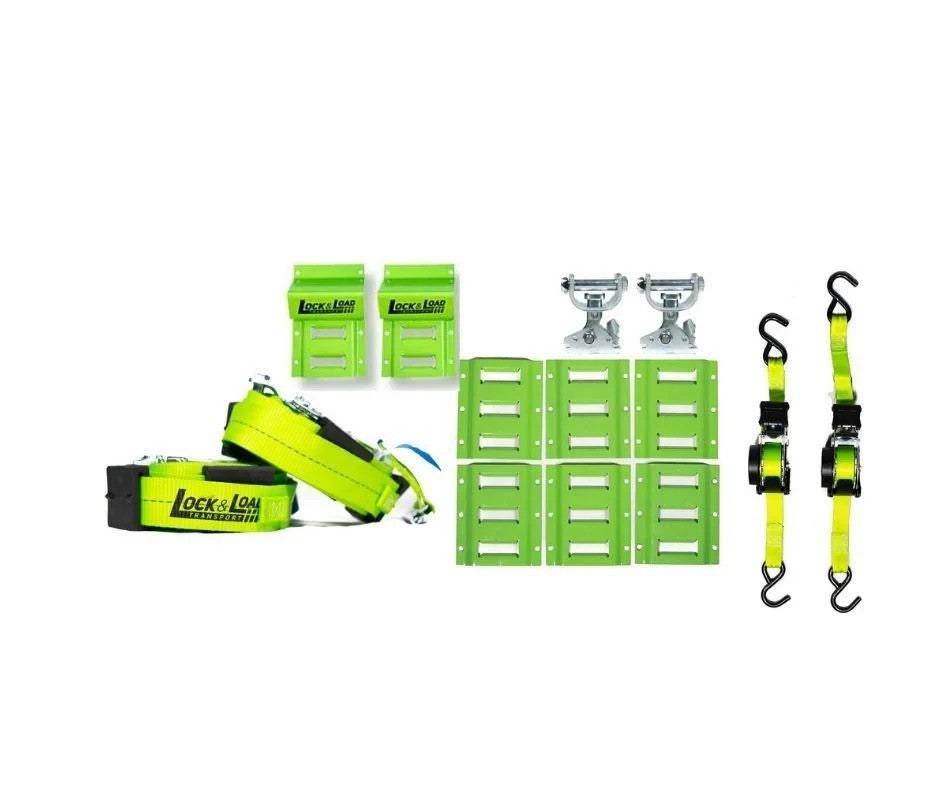 Combo Kit- E-Track kit 2 x Wheel Chock Plate & 25mm Retractable Ratchet SET