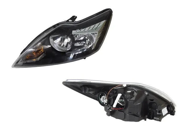 NEW LEFT HEADLIGHT LAMP FOR FORD FOCUS LV 03/09-03/11 BLACK BASE/CHROMED COVER