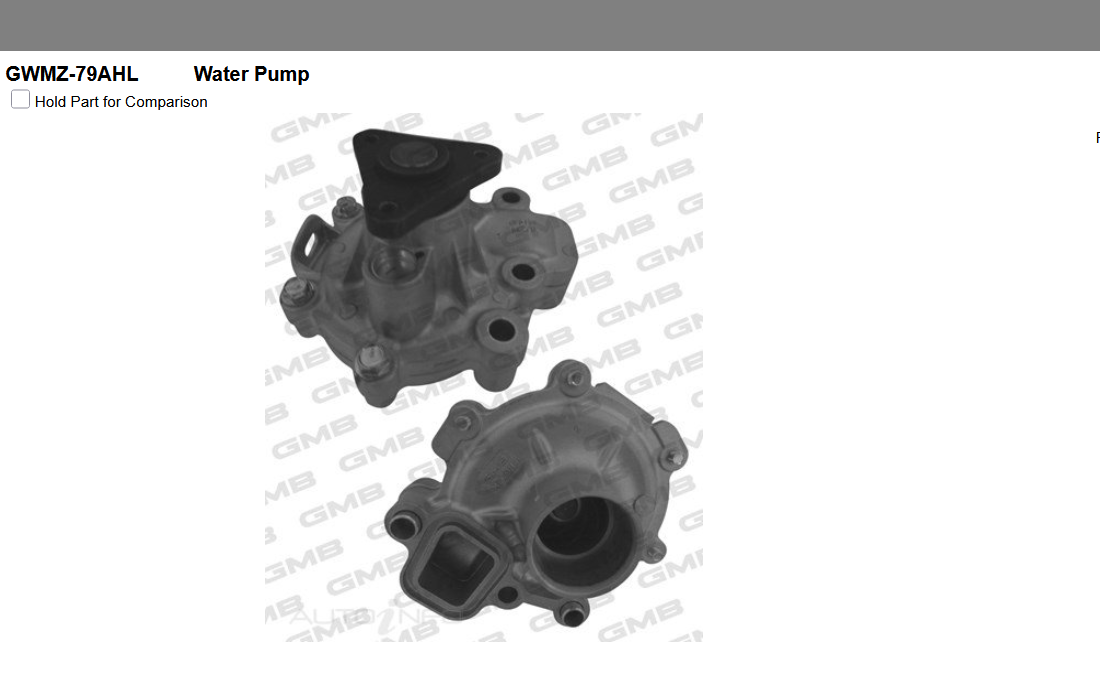 GENUINE GMB WATER PUMP+HOUSING+GASKET+SILICONE FOR Mazda 3 2.0L BL SP20 (BLFFP)