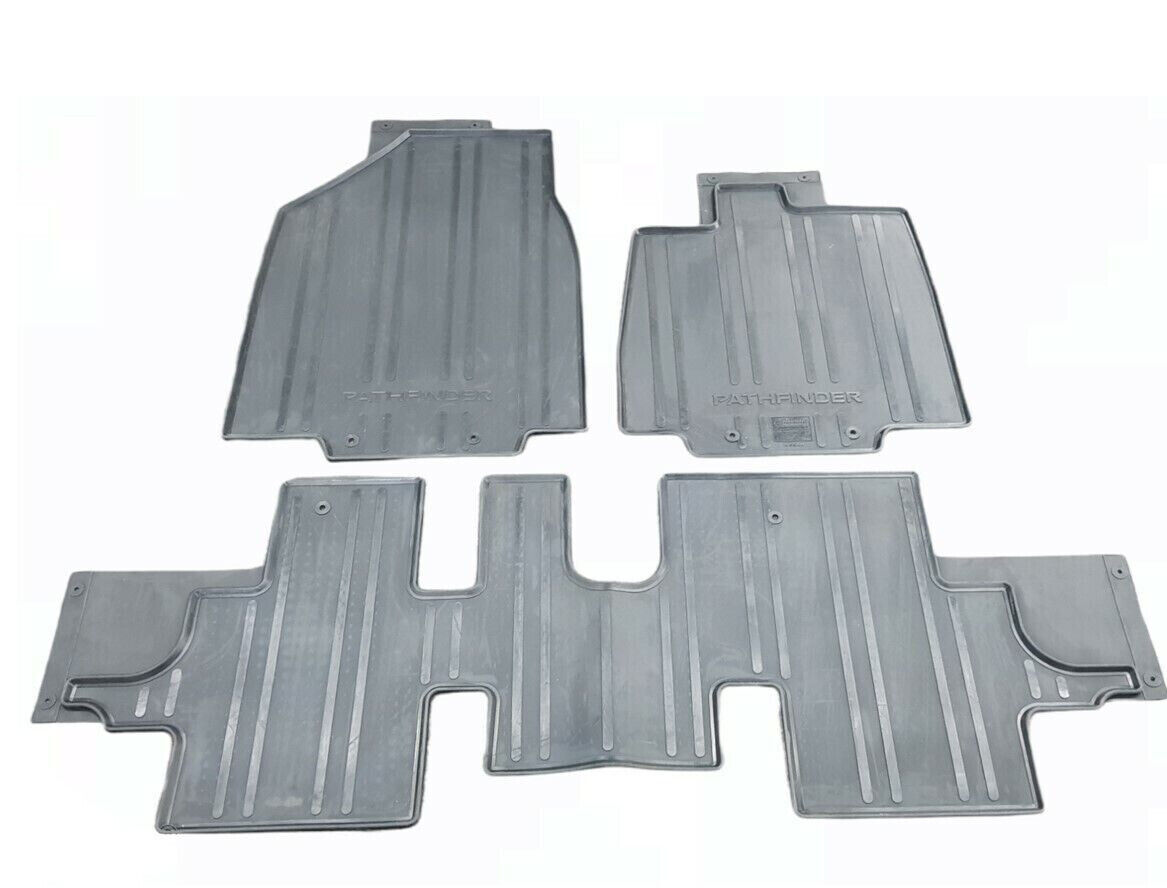 GENUINE HEAVY DUTY FRONT & REAR RUBBER FLOOR MAT SET FOR NISSAN R52 PATHFINDER