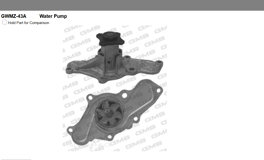GENUINE GMB WATER PUMP+GASKET+SILICONE FOR Mazda 323 Astina 2.0L BA 24V (BAEP)
