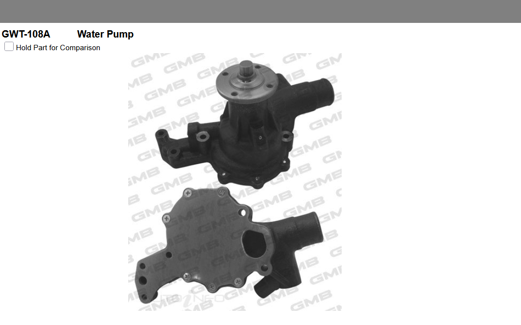GENUINE GMB WATER PUMP+GASKET+SILICONE FOR Toyota LandCruiser 3.4L D (BJ45RP)