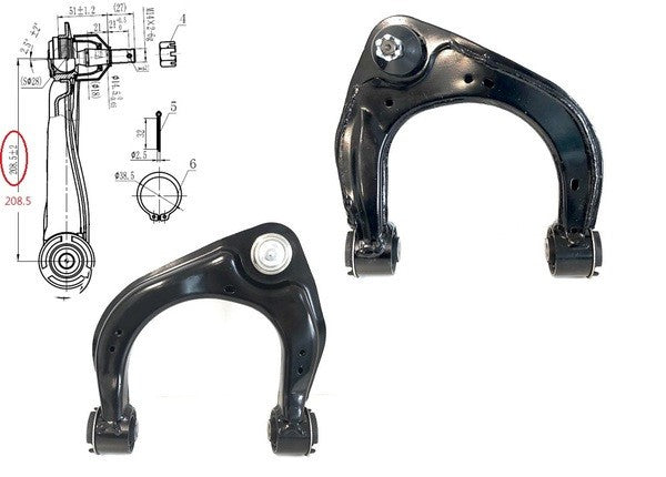 NEW RIGHT FRONT UPPER CONTROL ARM FOR MAZDA BT-50 UR 09/2015-ON 2WD BUSH=208 MM