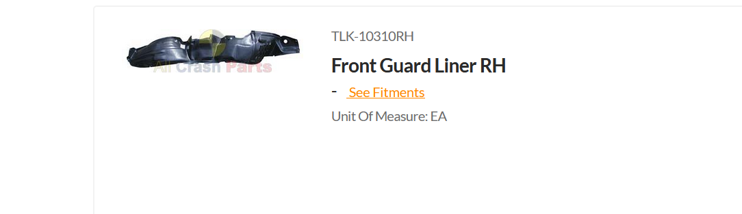 NEW DRIVER FRONT INNER GUARD LINER FOR TOYOTA KLUGER 8/2003-8/2007