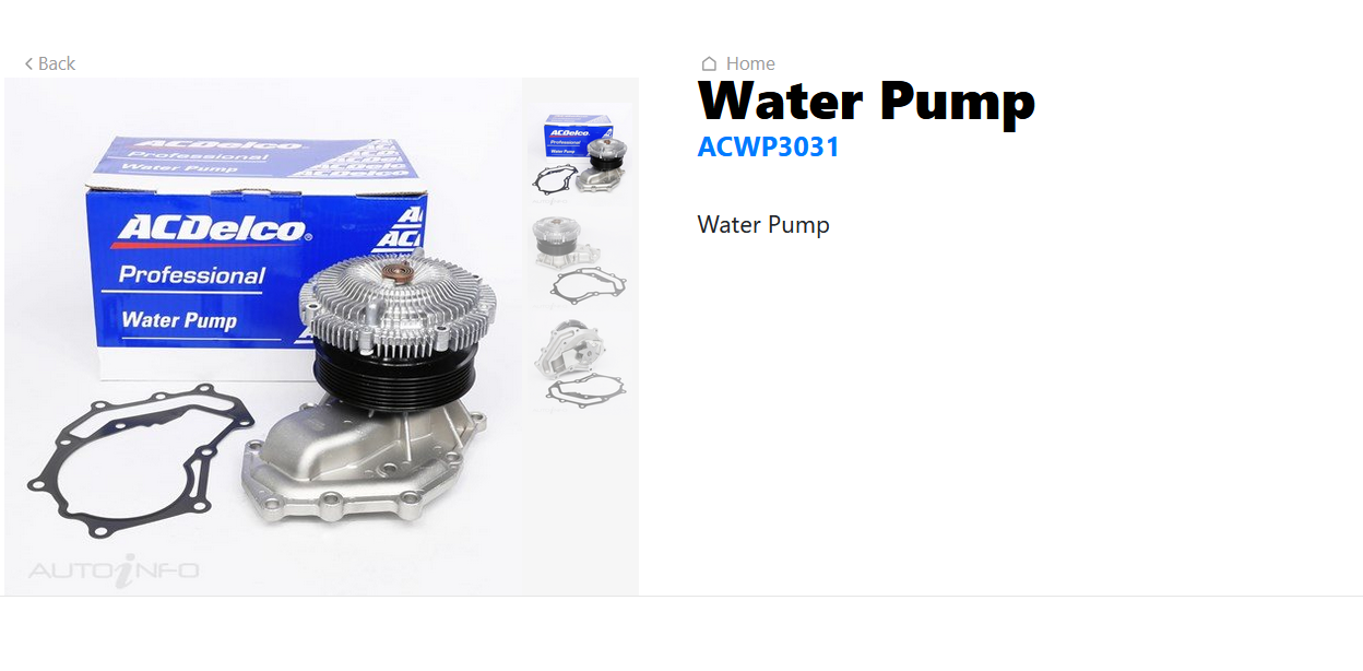 GENUINE WATER PUMP FOR NISSAN PATROL Y61 NAVARA D22 3.0L DIESEL 2000-2017