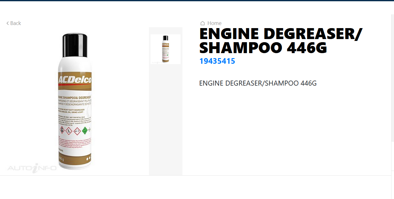 GENUINE ACDELCO ENGINE DEGREASER/SHAMPOO FOR CAR AND TRUCK DIESEL PETROL 466G