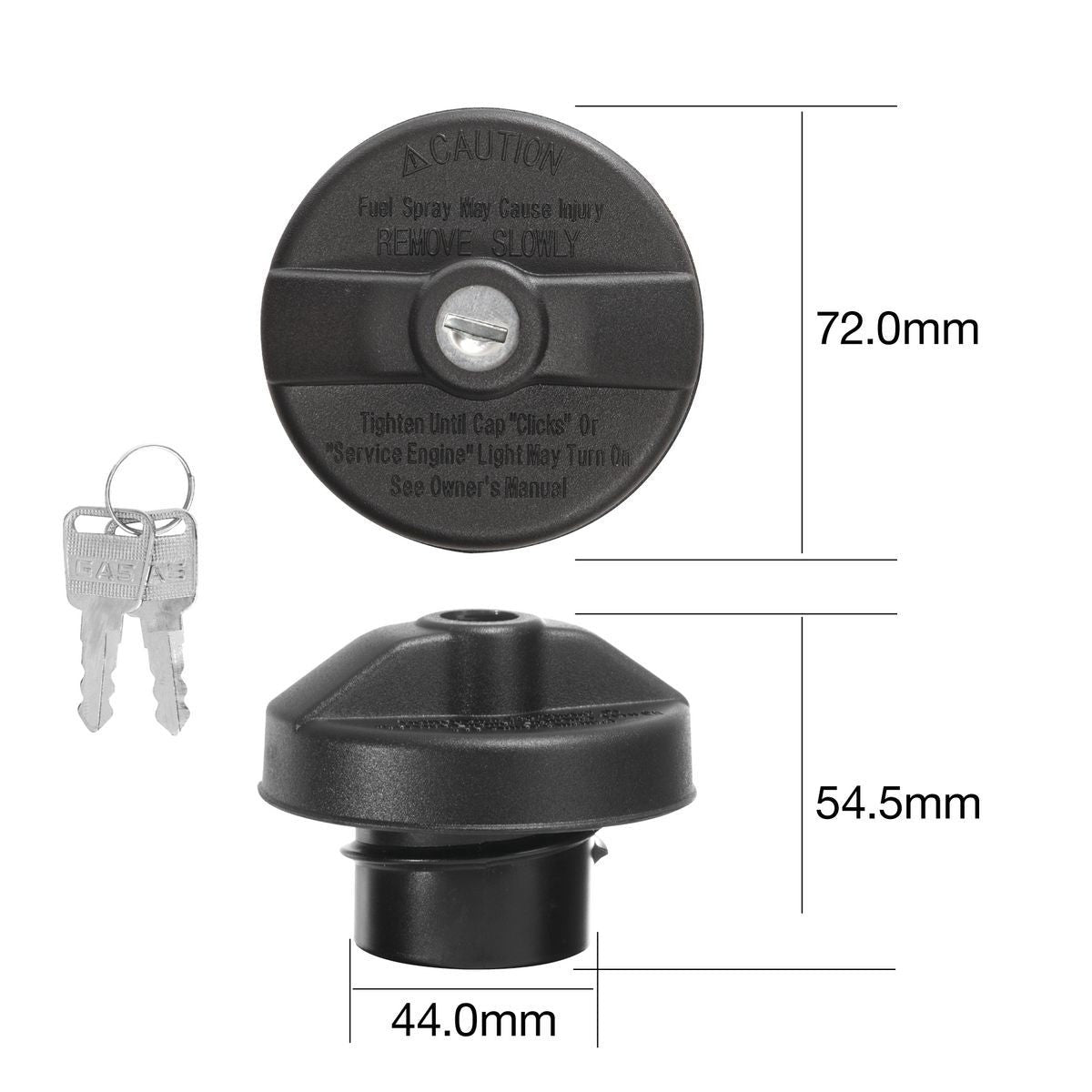 FUEL CAP WITH KEY FOR HOLE SIZE 44.0-MM Locking Fuel Cap FUEL LOCK