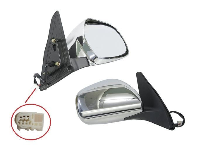 NEW RIGHT SIDE DOOR MIRROR FOR TOYOTA PRADO J120 02/2003-10/2009 CHROME 3-PIN