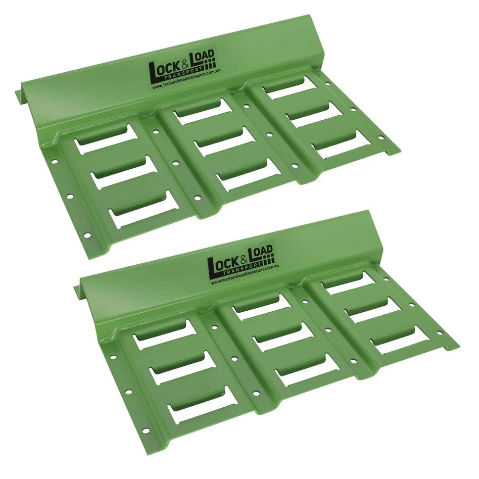NEW Raised E-Chock Plate Pair - 3 Rail Wide-design Heavy duty steel 255mm-348mm
