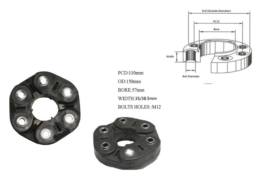 NEW TAIL SHAFT COUPLING FOR VOLKSWAGEN TOUAREG 7L 09/2003 - 06/2011