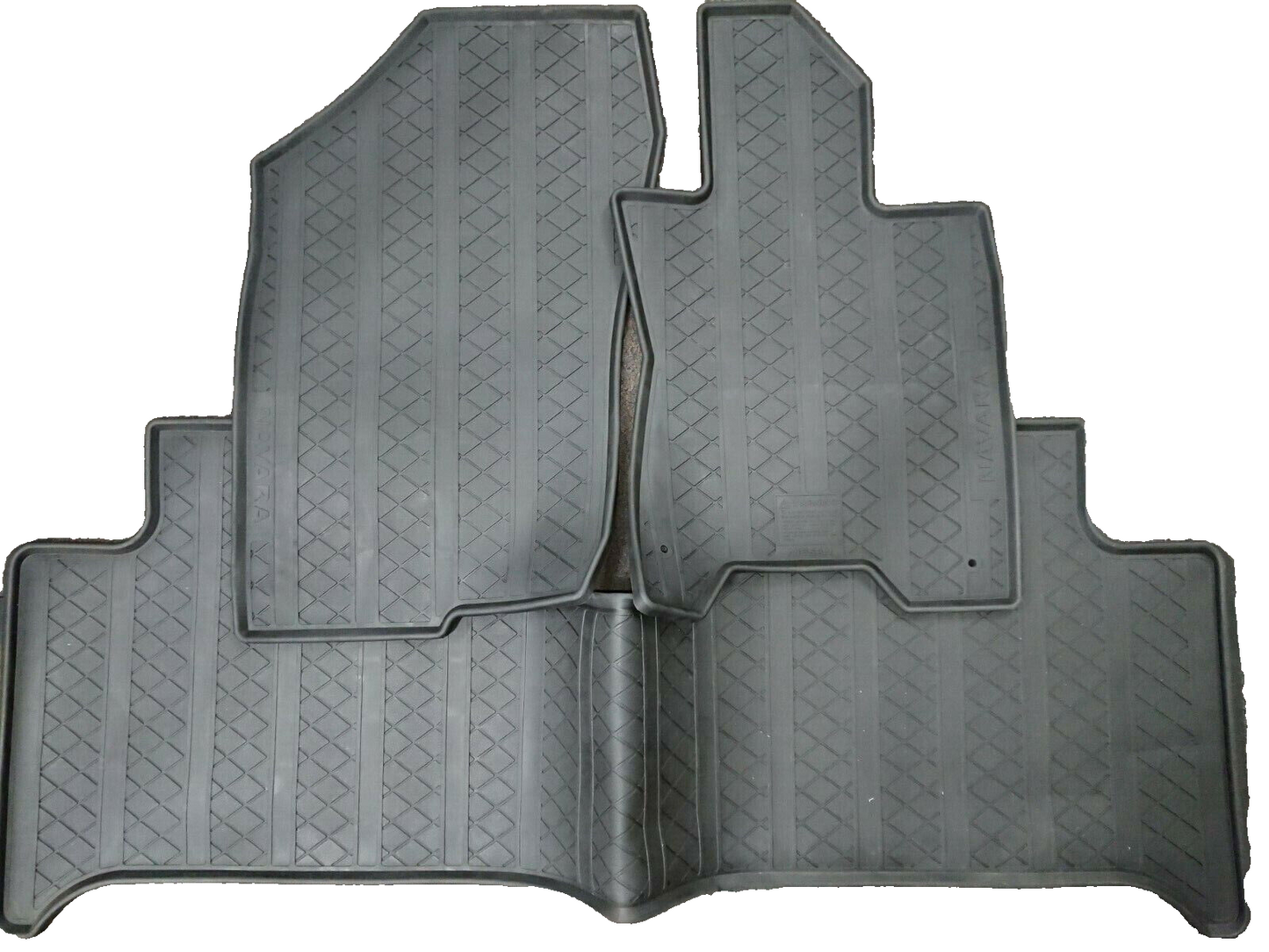 GENUINE HEAVY DUTY FRONT&REAR RUBBER FLOOR MAT SET FOR NISSAN NAVARA D23 NP300