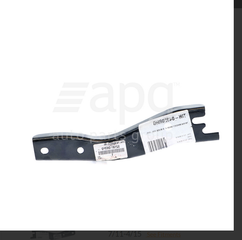 GENUINE LEFT REAR BUMPER BAR BRACKET FOR TOYOTA HILUX FLAT BAR TYPE BLACK EDITIO