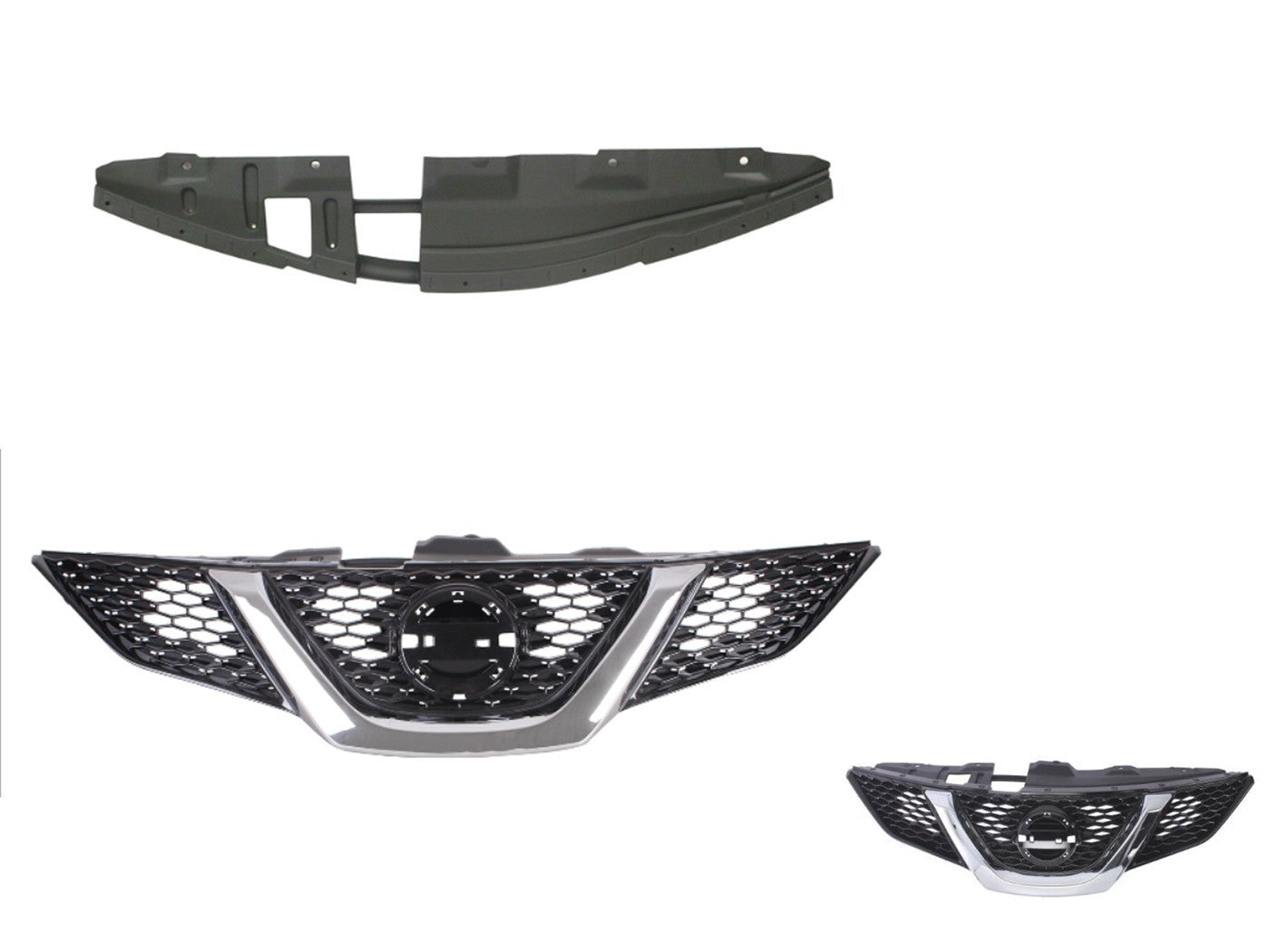 NEW FRONT GRILLE FOR NISSAN QASHQAI J11 SERIES 1 06/2014 - 08/2017 CHROME-BLACK