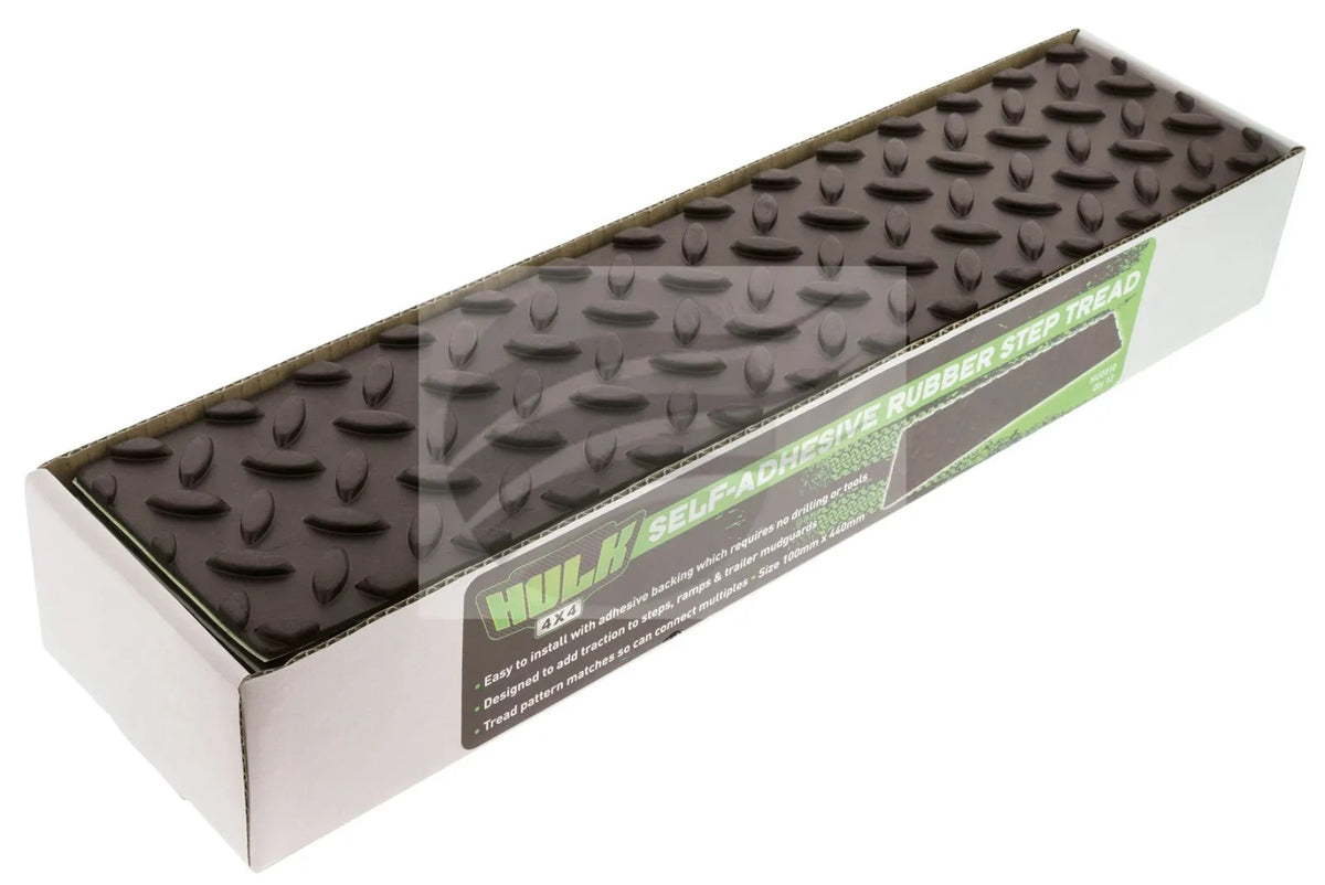 X4-PCS NEW HEAVY DUTY SINGLE SELF-ADHESIVE RUBBER STEP TREAD 100mm x 440mm