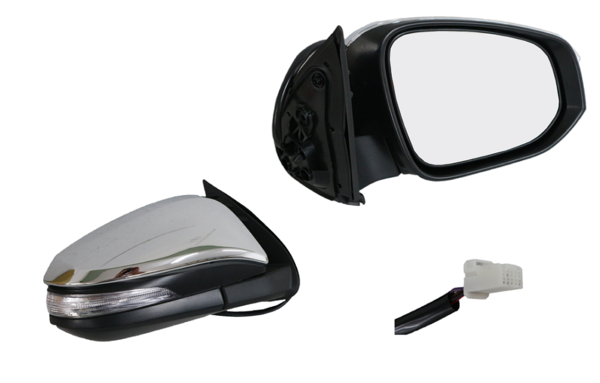 NEW RIGHT SIDE DOOR MIRROR FOR TOYOTA HILUX 07/2015-ON WITH LIGHT 5-PIN CHROME