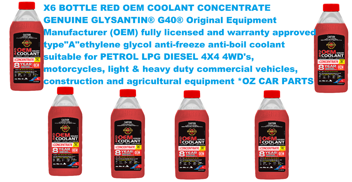 X6 RED OEM COOLANT CONCENTRATE RED Anti-Freeze PENRITE COOLRED001