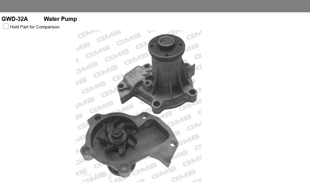 GENUINE GMB WATER PUMP+GASKET+SILICONE FOR Daihatsu Applause 1.6 A101 16V (A101)