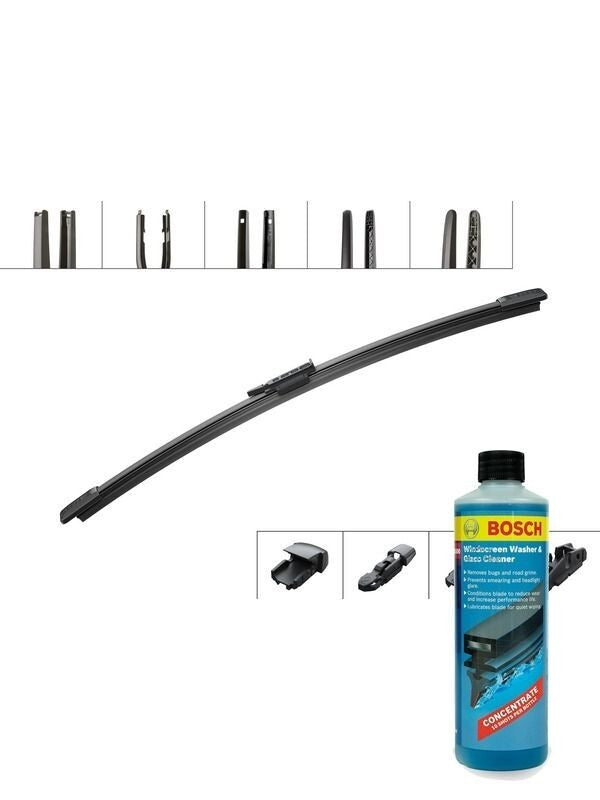 Bosch Wiper Blade 300mm + Windshield Washer Fluid Fits Ford Puma, Honda CIVIC XI