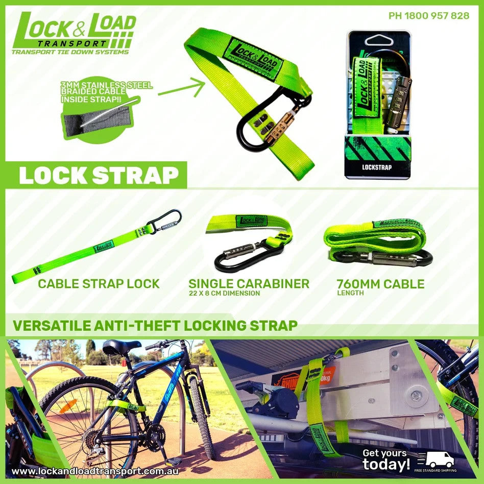 Lockstrap 760mm Anti Theft Device For Car Trailer and Atv BIKE TOOL BOX