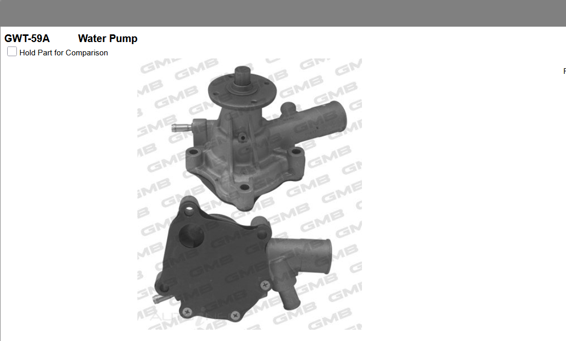 GENUINE GMB WATER PUMP+GASKET+SILICONE FOR Toyota CORONA KT147R 1.5L 1983-1987