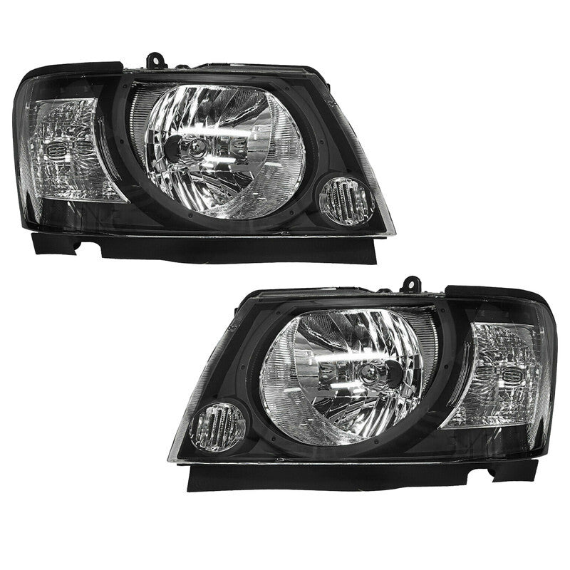 PAIR Black Headlight SET For Nissan Patrol GU Series GU4 Y61 10/2004-2016