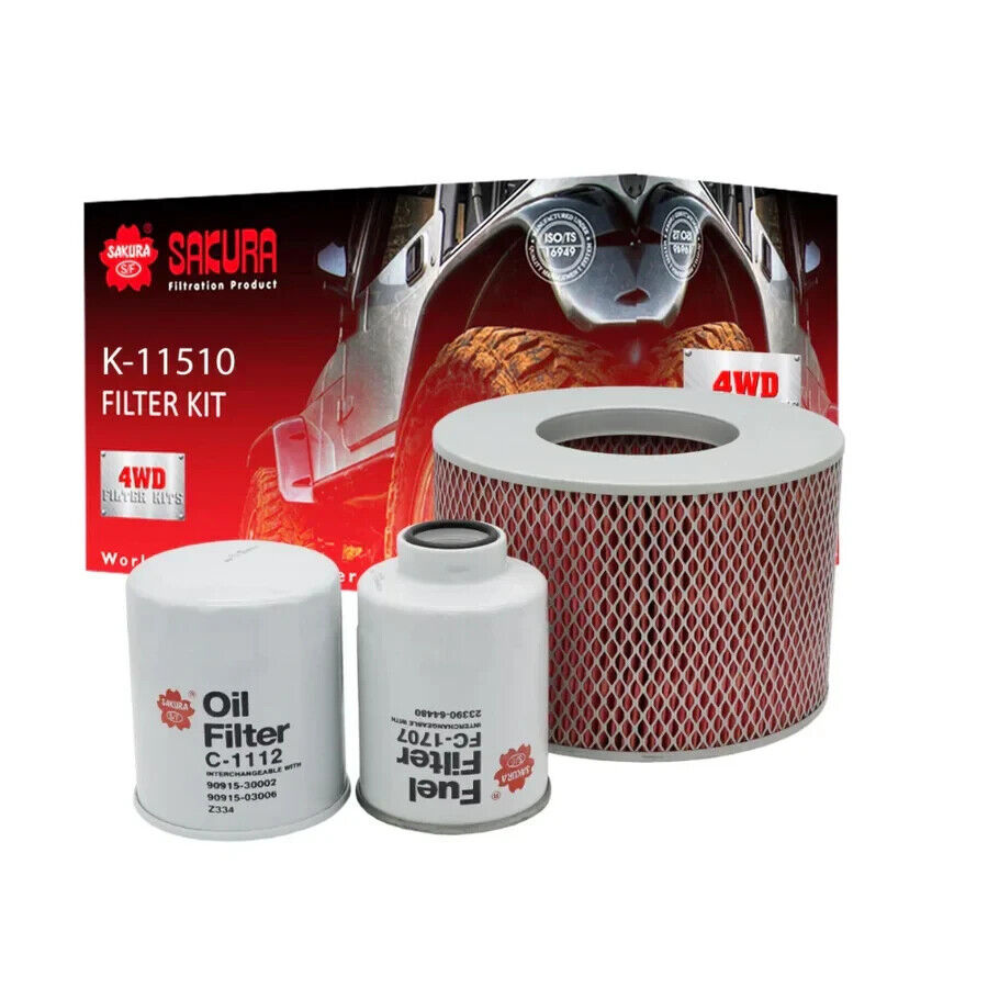 SERVICE FILTER KIT OIL AIR FUEL FOR TOYOTA LANDCRUISER HZJ105R 1HZ 98-2007 DIESE