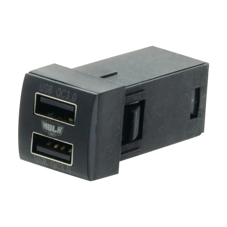 NEW HEAVY DUTY DUAL USB SOCKET QC3 OE RPL T/S FOR NEW TOYOTA SQUARE BLUE LED
