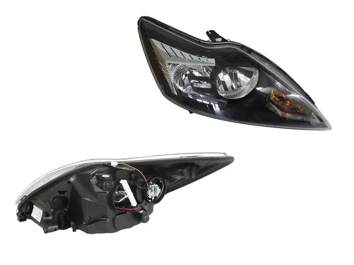 NEW RIGHT HEADLIGHT LAMP FOR FORD FOCUS LV 03/09-03/11 BLACK BASE/CHROMED COVER
