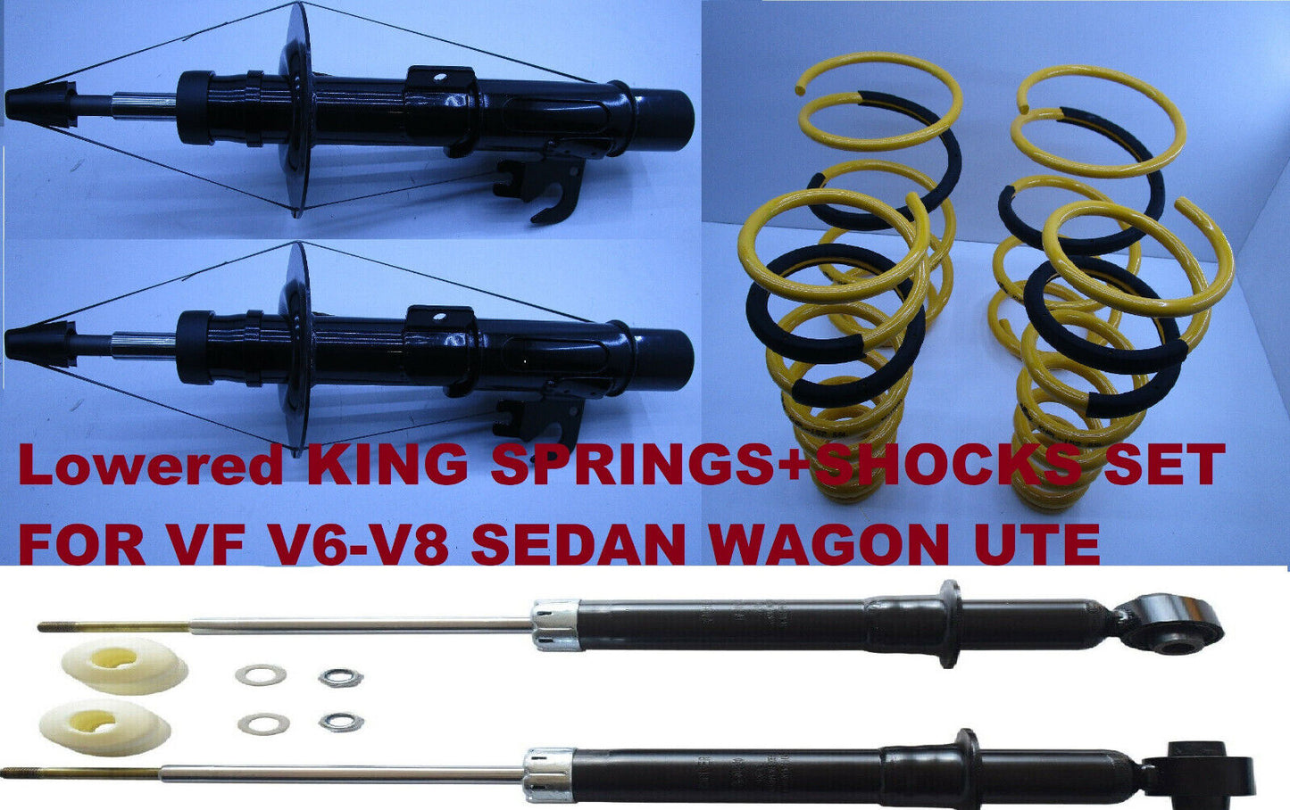 SSL Lowered Suspension Kit Set Springs + Shocks for Holden Commodore VF SS SSV SV8 2013 - 2017