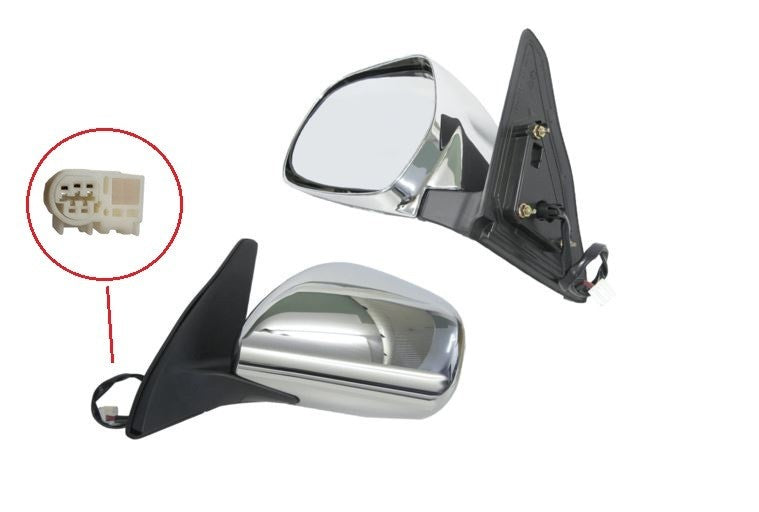 NEW LEFT SIDE DOOR MIRROR FOR TOYOTA PRADO J120 02/2003-10/2009 CHROME 3-PIN