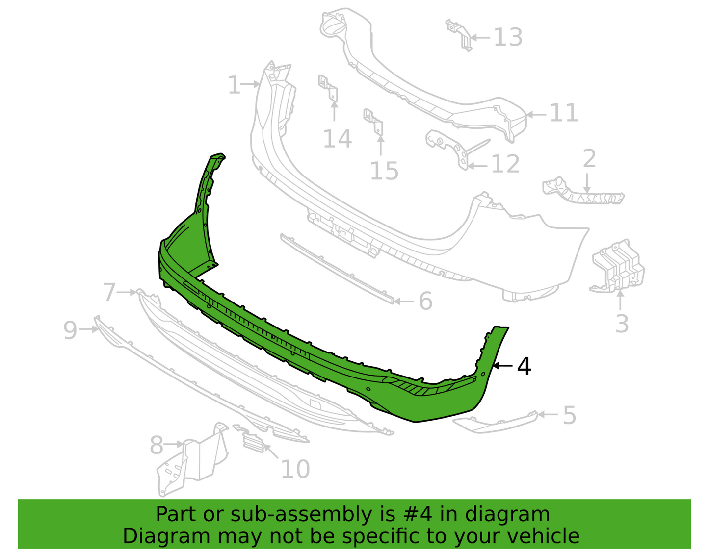 Genuine REAR BAR LOWER BUMPER FOR Hyundai Santa Fe TM 6/2020-ON