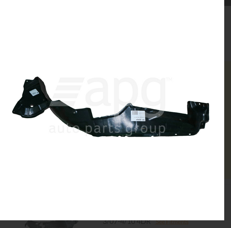 NEW LEFT FRONT INNER GUARD LINER FOR TOYOTA COROLLA ZRE152-R 3/2007-4/2010 4-DR