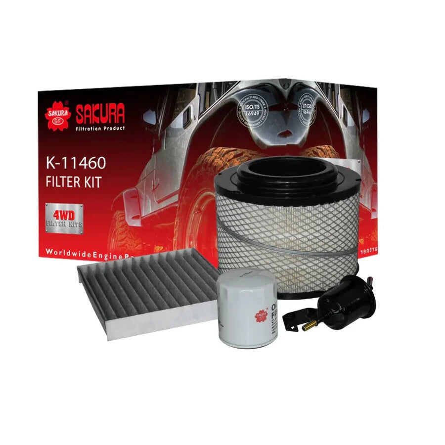 SERVICE FILTER KIT OIL AIR FUEL CABIN FOR TOYOTA HILUX WORKMATE TGN16R 2.7L PETR