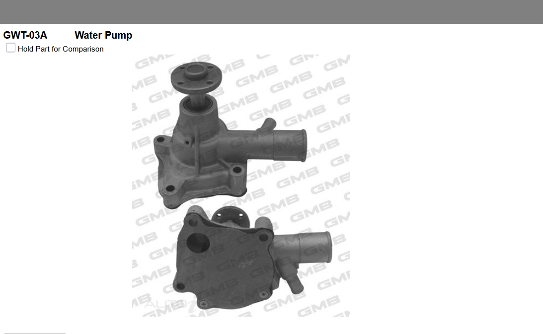 GENUINE GMB WATER PUMP+GASKET+SILICONE FOR Toyota Corolla 1.2 KE (KE20, KE25, KE