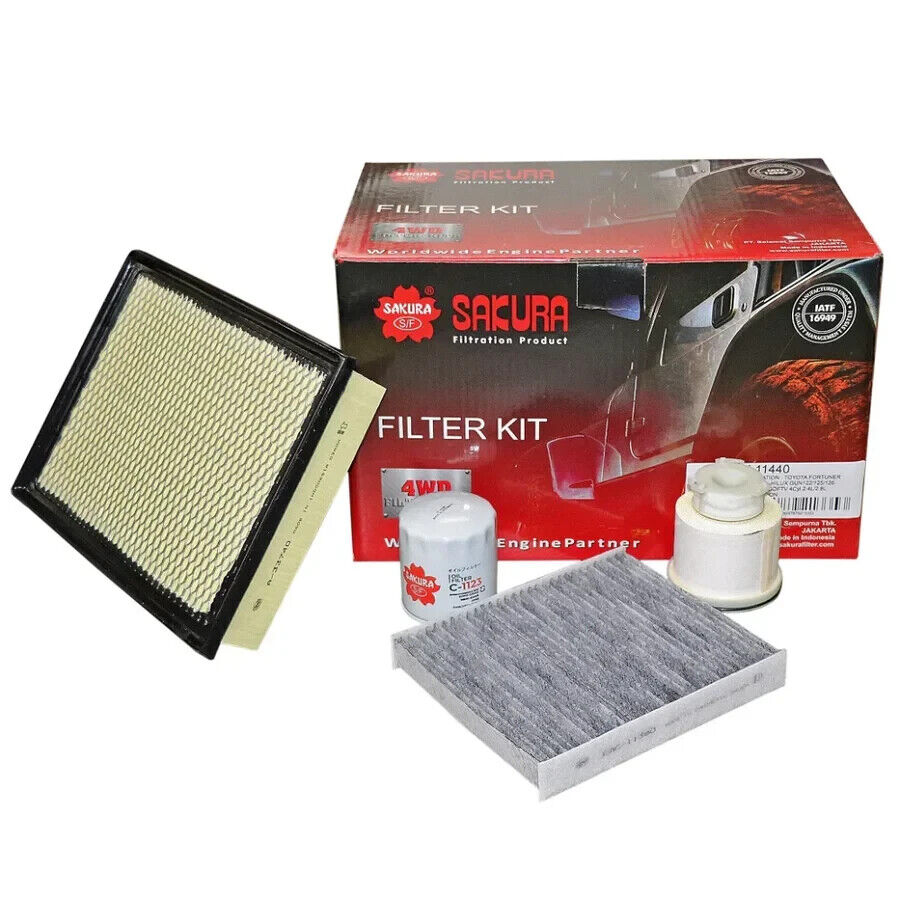 SERVICE FILTER KIT OIL AIR FUEL CABIN FOR TOYOTA FORTUNER 1GDFTV 2.8L DIESEL