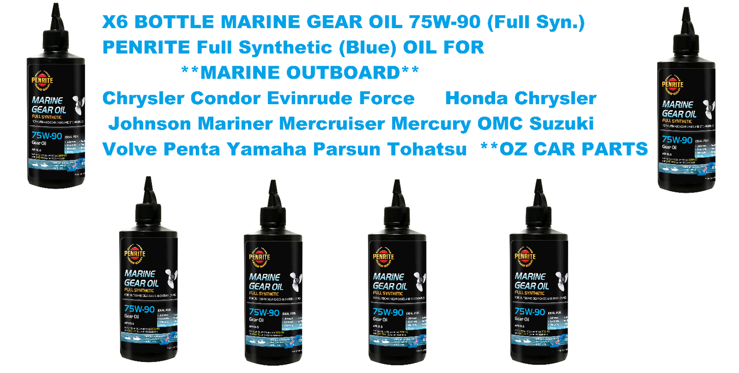 X6-BOTTLE MARINE GEAR OIL 75W-90 (Full Syn.) PENRITE Full Synthetic *MAR75900005