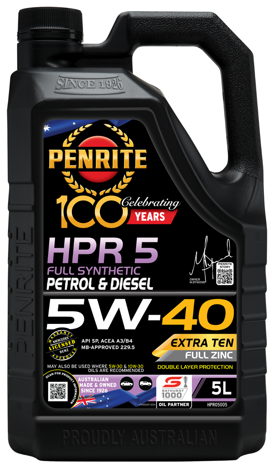 5Litre-HPR 5 5W-40 (Full Synthetic) ENGINE OIL *PENRITE* HPR05005