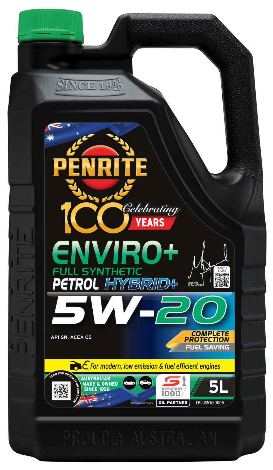 5-Litre - *PENRITE* ENGINE OIL EPLUS5W20005 ENVIRO+ 5W-20 (FULL SYN.)