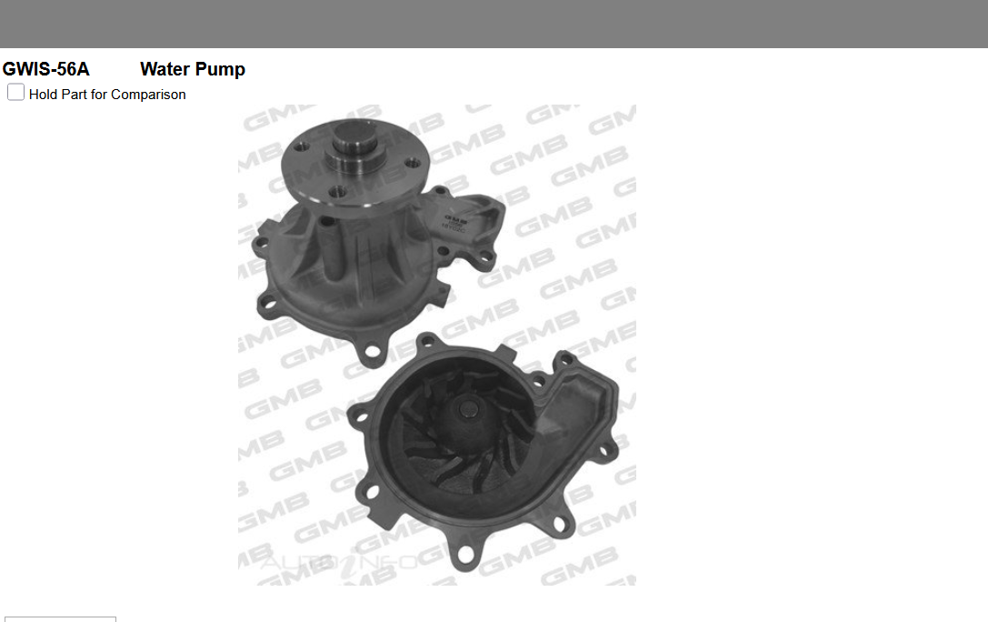 GENUINE GMB WATER PUMP+GASKET+SILICONE FOR Isuzu NPR200-NPR250-NPR275-NPR300